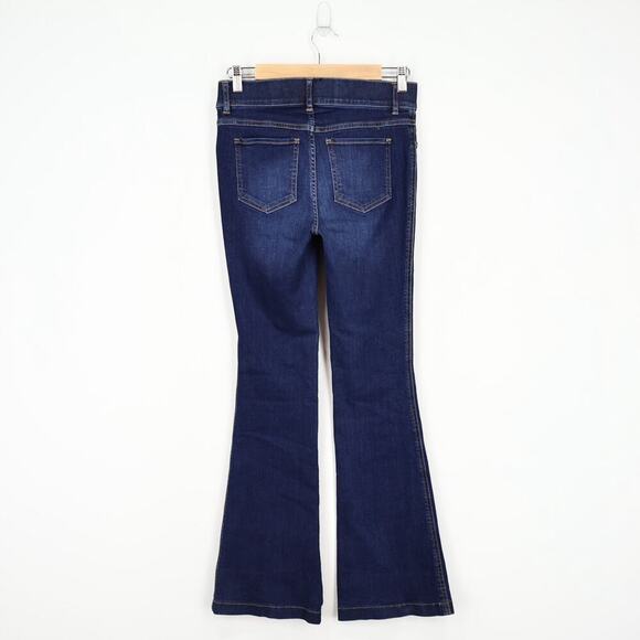 SPANX Flare Jeans Midnight Shade Blue Wash Pull On Stretch Jeans Size Small - Picture 7 of 8